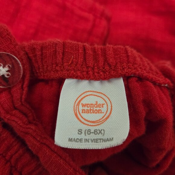 Wonder Nation Girls Red Romper w/Adjustable Straps Size S (6/6X) - Picture 4 of 5